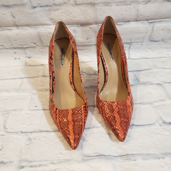 Charles David Coral Snake Print Kitten Heels 9.5 - Picture 2 of 8